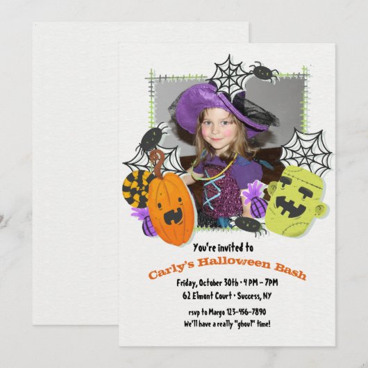 Halloween-Frame-Party Einladung (Vorne/Hinten)