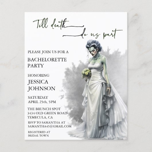 Halloween Frankenstein Bride Bachelorette (Vorderseite)