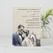 Halloween Frankenstein Bride Einladung (Stehend Vorderseite)