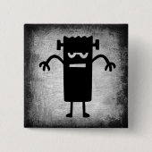 Halloween Frankenstein (ein bisschen beängstigend) Button (Vorderseite)