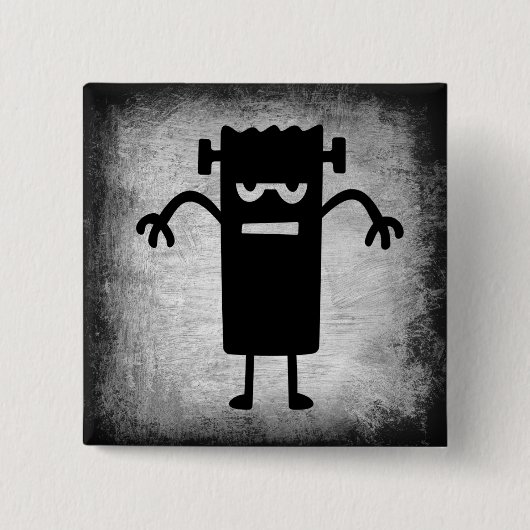 Halloween Frankenstein (ein bisschen beängstigend) Button (Vorderseite)