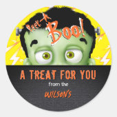 Halloween Frankenstein Flüchtige Blick A Boo Candy Runder Aufkleber (Vorderseite)