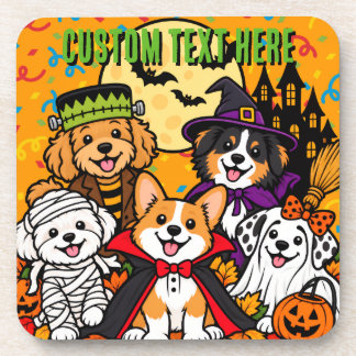 Halloween Frankenstein Hexe Vampir Hunde Plastik Getränkeuntersetzer