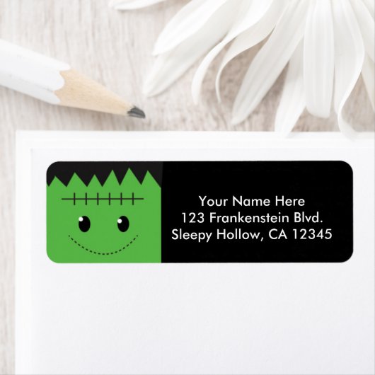 Halloween Frankenstein Kids Party Address Labels (Insitu)