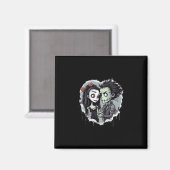 Halloween Frankenstein Lovers Magnet (Vorderseite/Rückseite)