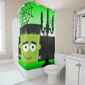 Halloween Frankenstein Spider Webs Candelabra Duschvorhang (Beispiel)