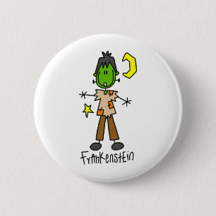 Halloween Frankenstein Stockfigur Knopf Button
