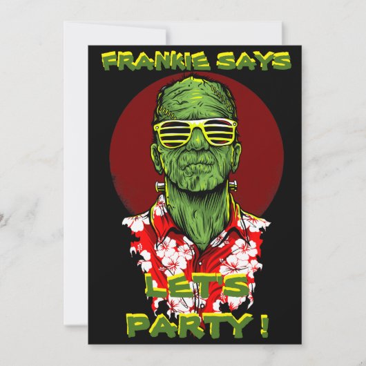 Halloween frankenstein Strand-Party Einladung (Vorderseite)