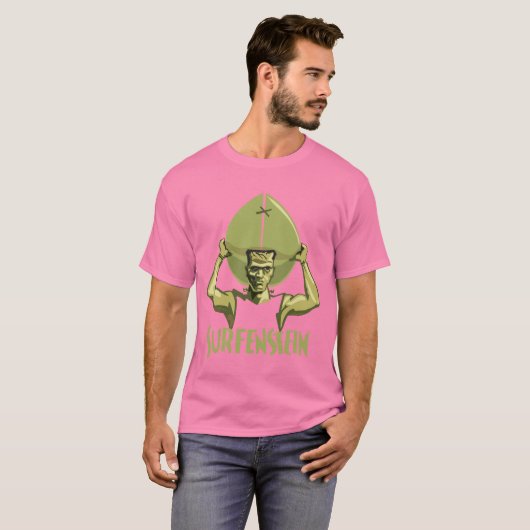Halloween Frankenstein surfen T-Shirt (Vorne ganz)
