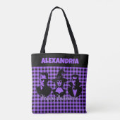 Halloween Frankenstein Witch Vampire Purple Plaid Tasche (Rückseite)