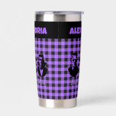 Halloween Frankenstein Witch Vampire Purple Plaid Thermobecher (Links)
