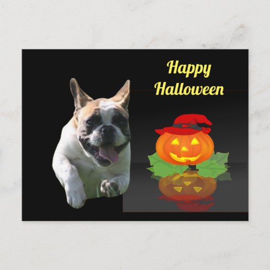 Halloween französische Bulldogge French Bulldog Postkarte (Vorderseite)