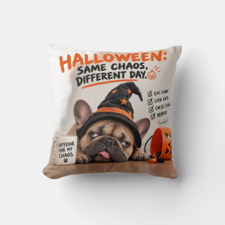 Halloween Französische Bulldogge Gleiches Chaos An Kissen