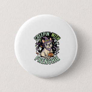 Halloween Französische Bulldogge Gruseliger Beglei Button