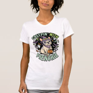 Halloween Französische Bulldogge Gruseliger Beglei T-Shirt