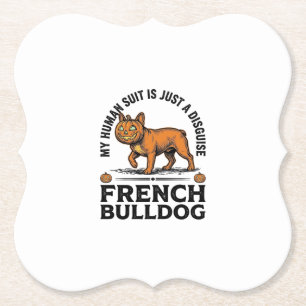 Halloween Französische Bulldogge Kürbis Kostüm Shi Untersetzer