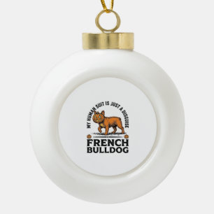 Halloween Französische Bulldogge Kürbiskostüm Shir Keramik Kugel-Ornament