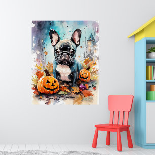 Halloween Französische Bulldogge mit Kürbissen Gru Poster