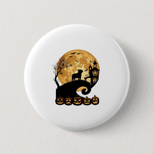 Halloween Französische Bulldogge Mond Gruselige Kü Button