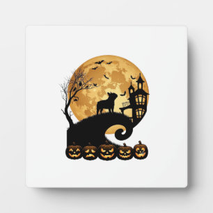 Halloween Französische Bulldogge Mond Gruselige Kü Fotoplatte