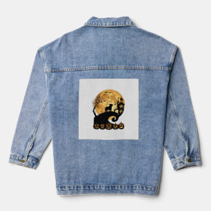 Halloween Französische Bulldogge Mond Gruselige Kü Jeansjacke