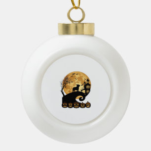 Halloween Französische Bulldogge Mond Gruselige Kü Keramik Kugel-Ornament