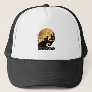 Halloween Französische Bulldogge Mond Gruselige Kü Truckerkappe