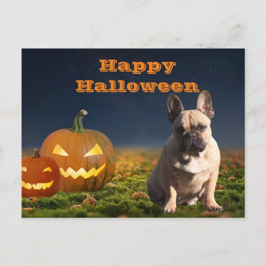 Halloween französische Bulldogge Postkarte (Vorderseite)