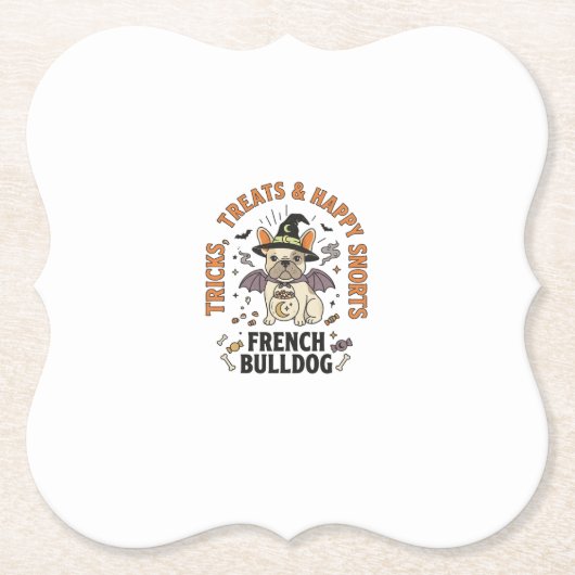 Halloween Französische Bulldogge Trickster Untersetzer (Vorderseite)