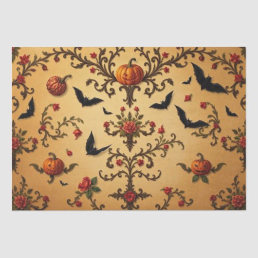 Halloween-Französisches Muster Seidenpapier (Vorderseite)