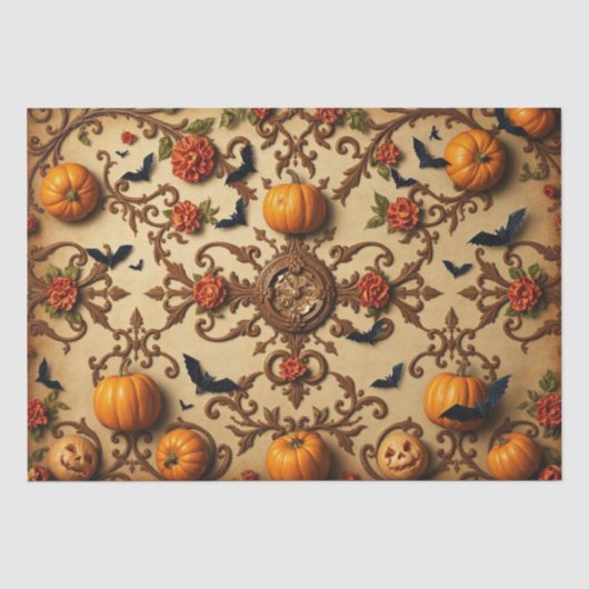 Halloween-Französisches Muster Seidenpapier (Vorderseite)