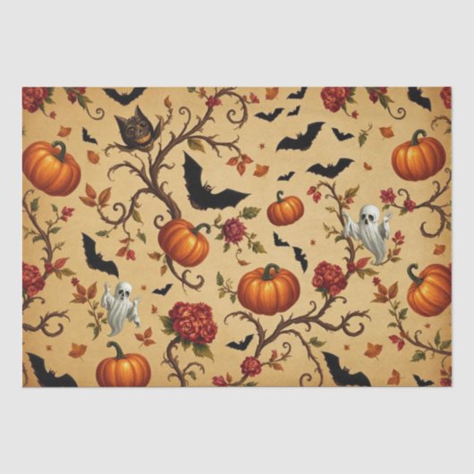 Halloween-Französisches Muster Seidenpapier (Vorderseite)
