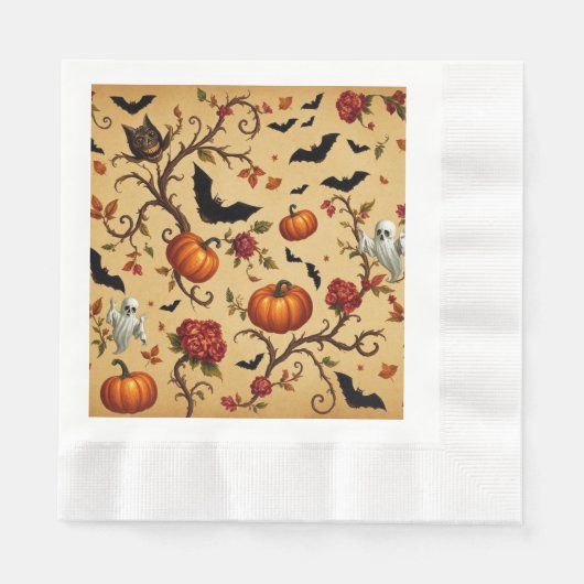 Halloween Französisches Musterpapier Napkin Serviette (Vorderseite)