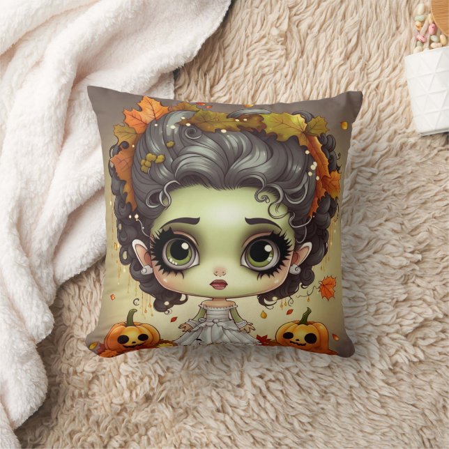 Halloween Frau Frankenstein Kissen (Decke)