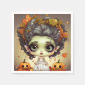 Halloween Frau Frankenstein Serviette (Vorderseite)