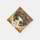 Halloween Frau Frankenstein Serviette (Ecke)