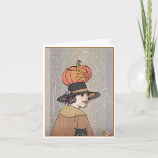 Halloween-Frau Karte (Vorderseite)
