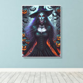 Halloween-Frau Leinwanddruck (Insitu (Holzboden))