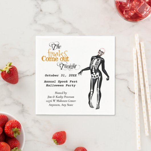 Halloween Freak Zombie Skeleton Custom Serviette (Beispiel)