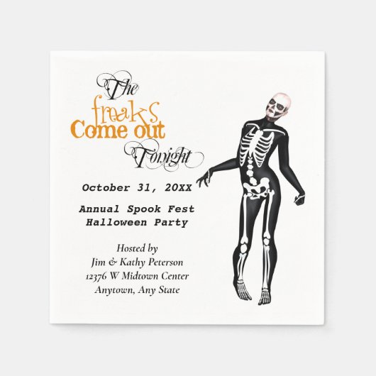 Halloween Freak Zombie Skeleton Custom Serviette (Vorderseite)