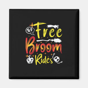 Halloween Free Broom Rides Birthday Magnet