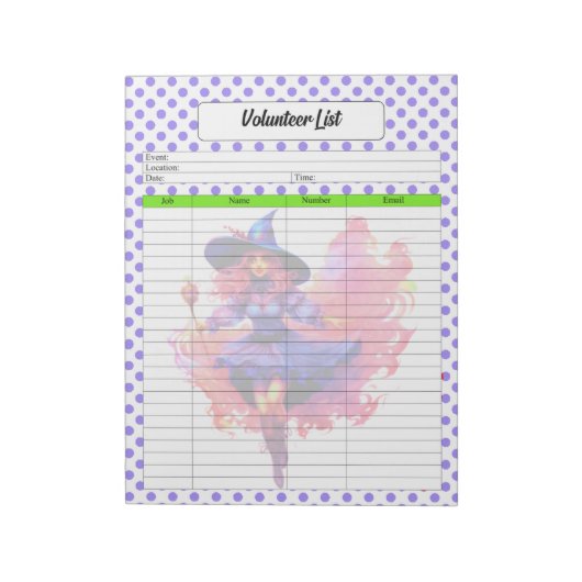 Halloween-Freiwilligenliste Notizblock (Rotiert)