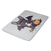 Halloween French Bulldog Bat Wings Pumpkins Badematte (Schrägansicht)