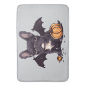 Halloween French Bulldog Bat Wings Pumpkins Badematte (Vorderseite Vertikal)