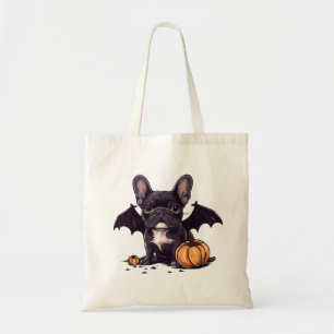 Halloween French Bulldog Bat Wings Pumpkins Tragetasche