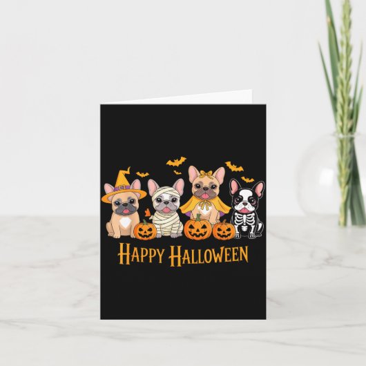 Halloween French Bulldog Dogs Pumpkin Funny  Karte (Vorderseite)