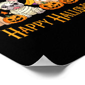 Halloween French Bulldog Dogs Pumpkin Funny  Poster (Ecke)