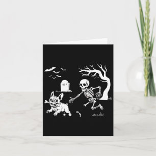 Halloween French Bulldog, Funny Skeleton Dog Hallo Karte