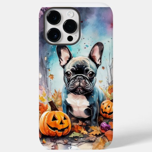 Halloween French Bulldog mit Pumpkins Beängstigend Case-Mate iPhone Hülle (Rückseite)