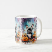 Halloween French Bulldog mit Pumpkins Beängstigend Kaffeetasse (VorderseiteRechts)
